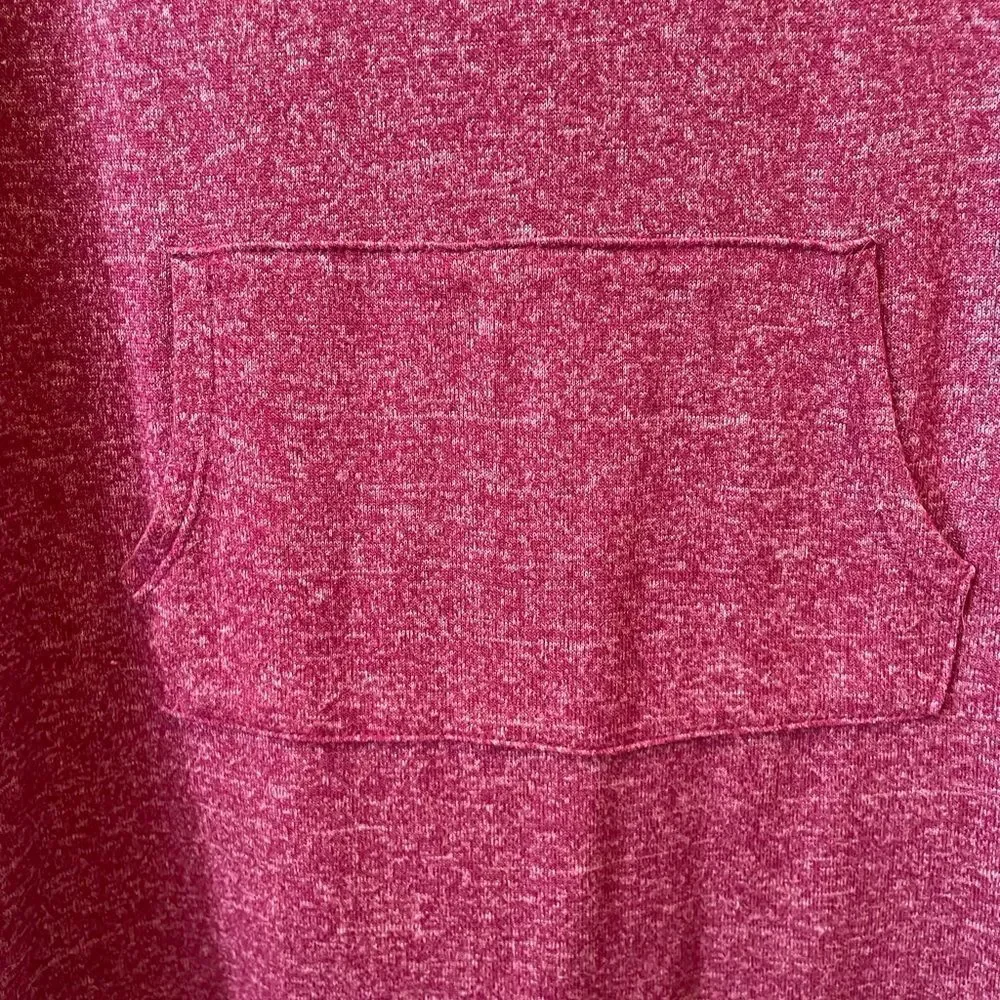 Justice Burgundy Knit Top with Hood Size 18-20